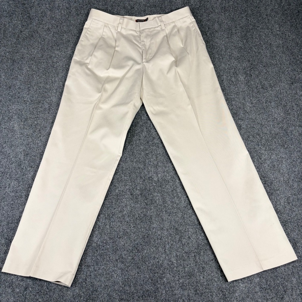 Dockers D3 Classic Fit Pleated Chinos Mens 34x31 Beige Khaki Cotton Pants